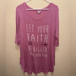 Women's Miss Popular Pink Graphic Top LOVE